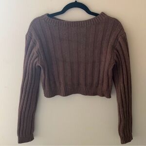 Zara Brown Ribbed Sweater